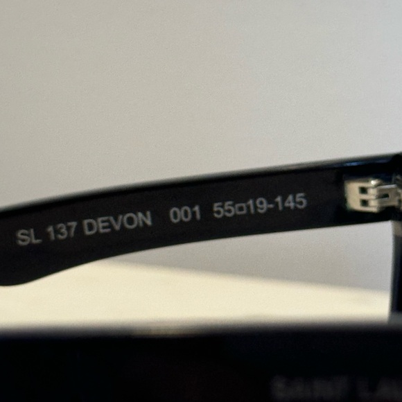 YSL Saint Laurent SL137 Devon sunglasses black silver square rectangle shape - Picture 6 of 10